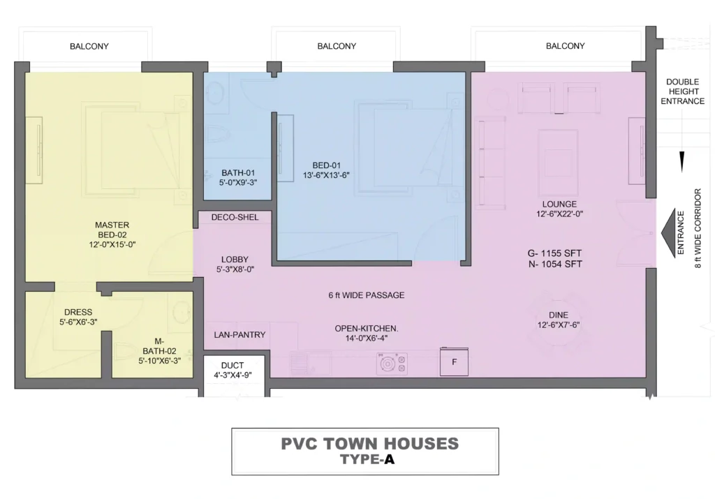 parkview city town house layout type A-1