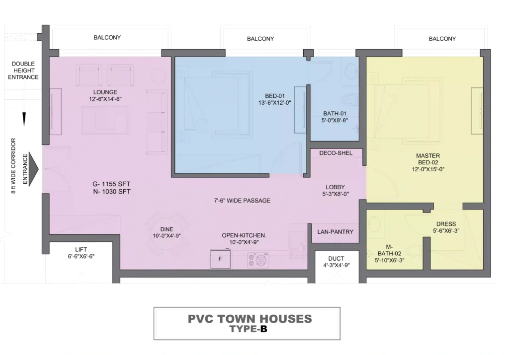 parkview city town house layout type B-1